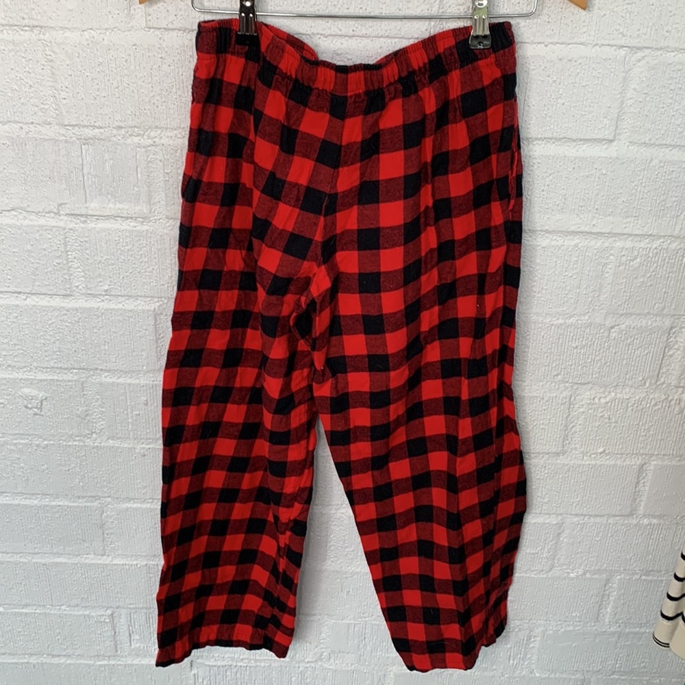 Sleep Chic Flannel Drawstring Red Sweatpants Sz S… - image 4